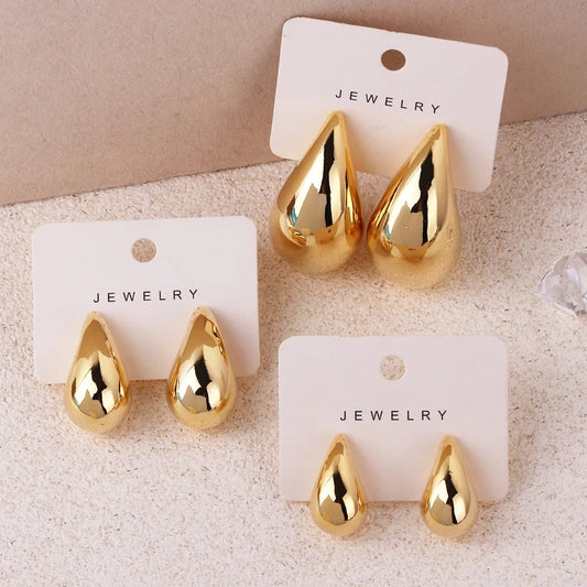 Lightweight Hypoallergenic Gold Plated Big Earrings