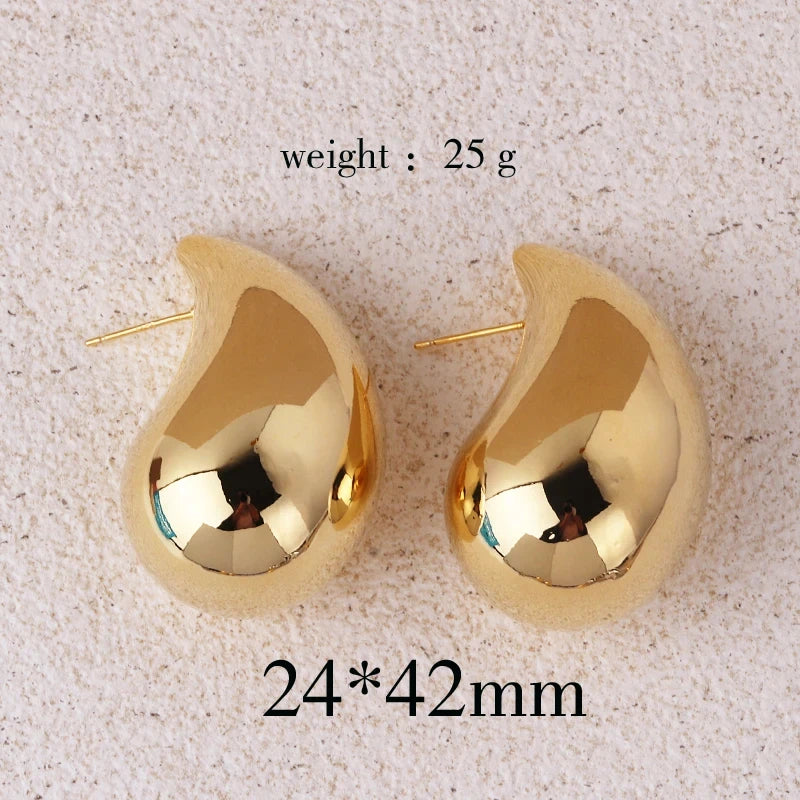 Lightweight Hypoallergenic Gold Plated Big Earrings